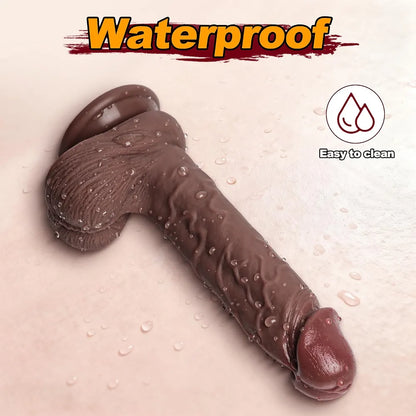 7.7-Inch Realistic Silicone Beginner Dildo with Powerful Suction Cup for Hands-Free G-Spot and Anal Stimulation