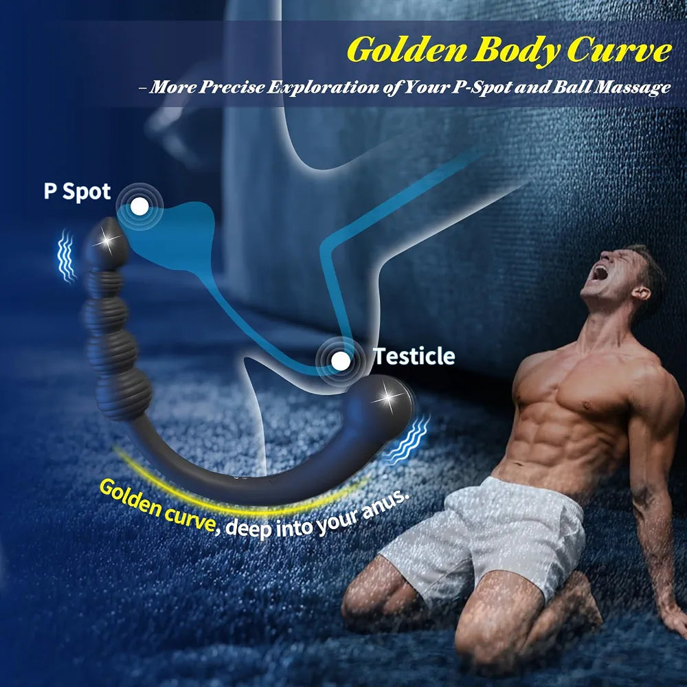 Ergonomic Dual-Ended Prostate Massager and Vibrating Anal Trainer