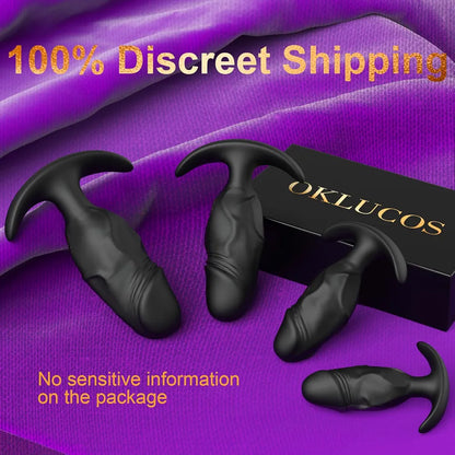 Premium Silicone Anal Training Plug Kit - 4-Piece Waterproof Beginner to Advanced Set