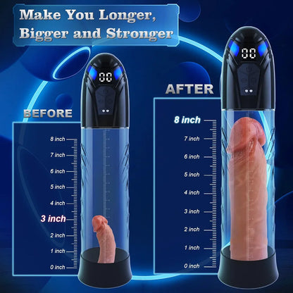 Electric Penis Pump Adult Sex Toys for Men Automatic Enlargers & Extend Pump for Men with 10 Erection Training Modes Male Masturbator Male Penis Pump Entender Pumps & Enlargers 