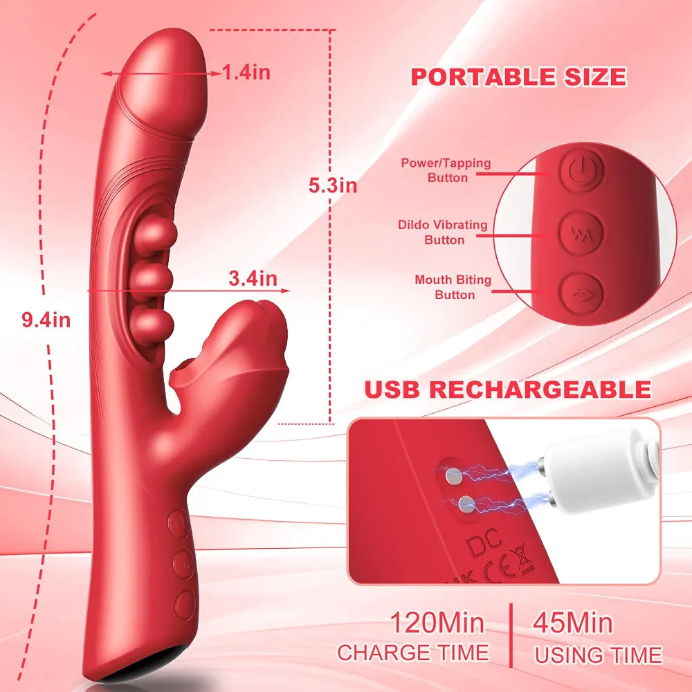 Premium App-Controlled Rabbit G-Spot Wand Vibrator with Dual-Action Stimulation