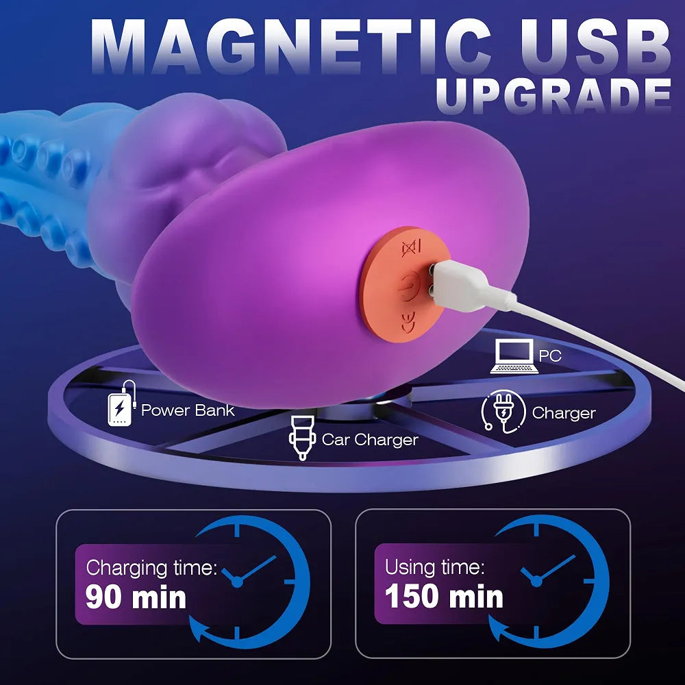 Premium Silicone Tentacle Anal Plug with Remote-Controlled 8-Mode Vibration