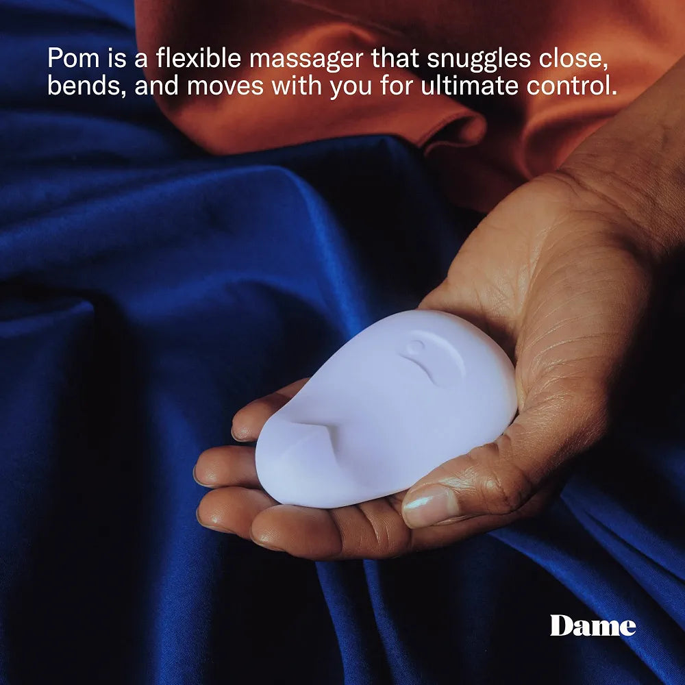 Dame Products Pom Rechargeable Waterproof Silicone Personal Massager - Ice