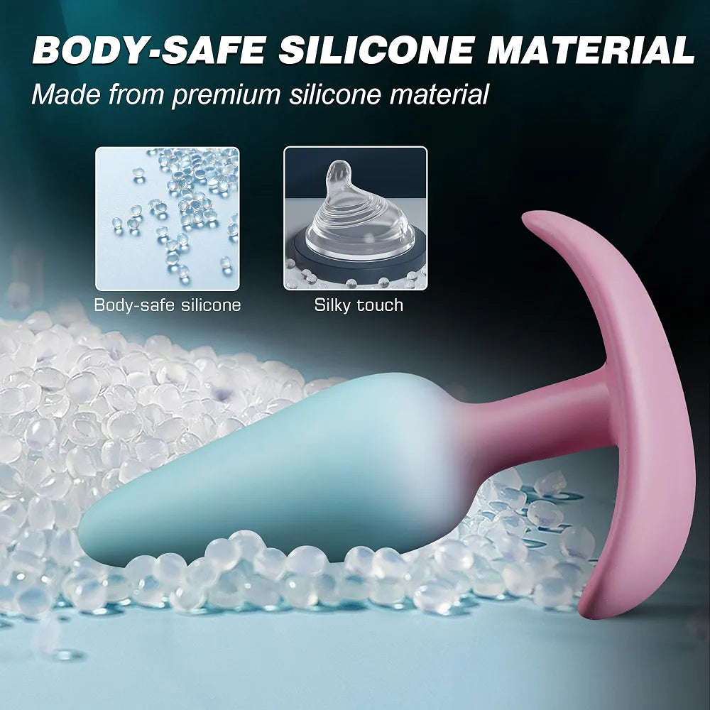 Silicone Anal Training Plug Set - 3-Piece Beginner to Advanced Expander Kit