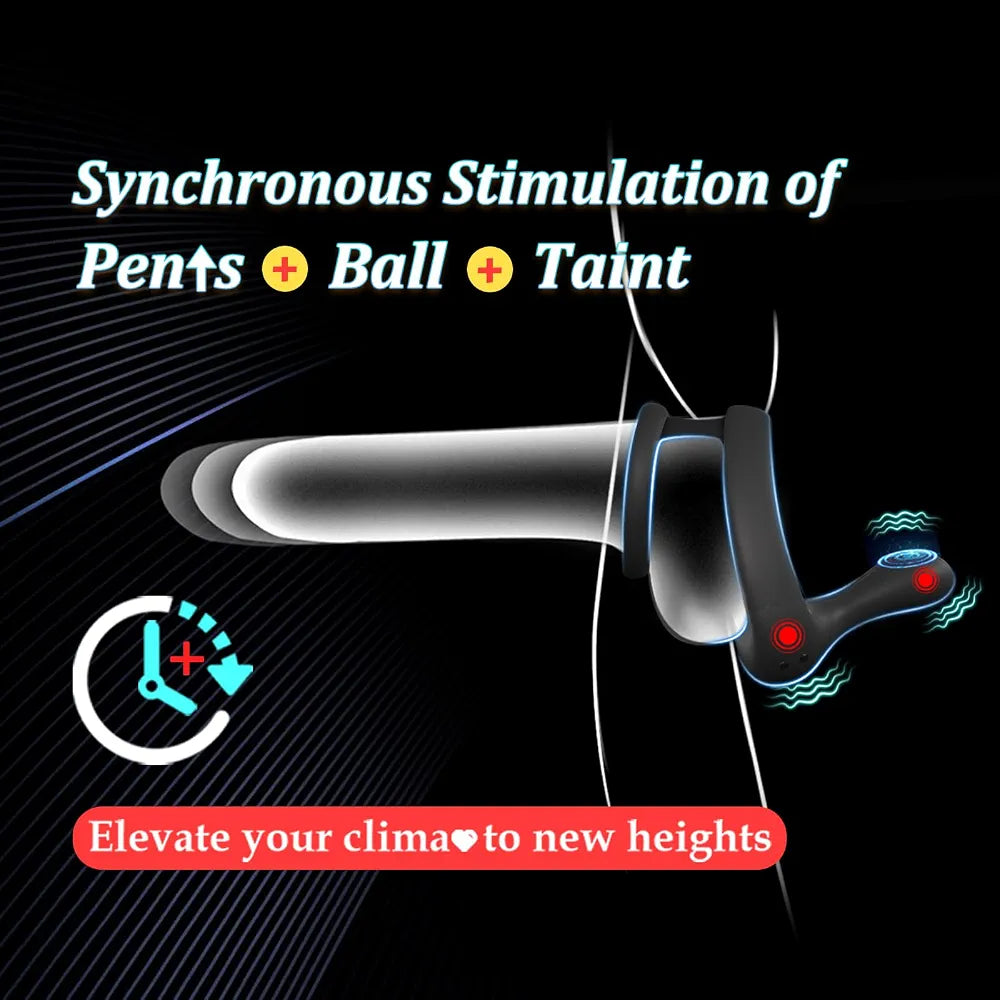 Dual-Motor Remote Controlled Silicone Vibrating Cock Ring for Enhanced Male Stimulation