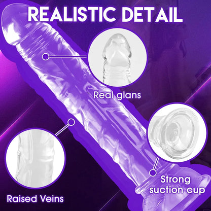 MKPJOY 3-Piece Transparent Silicone Anal Training Set with Suction Base