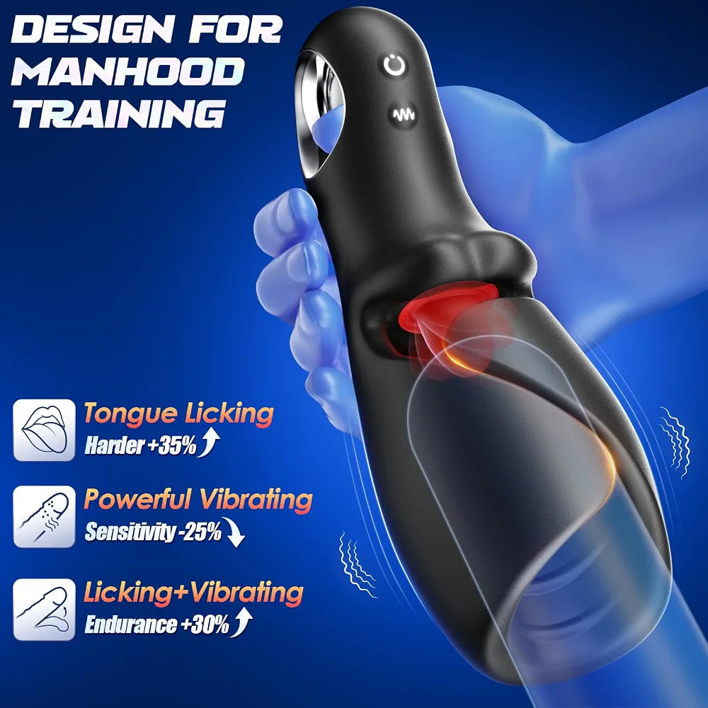 EINSEO Smart App-Controlled Male Masturbator with Tongue Licking and 10 Vibration Modes