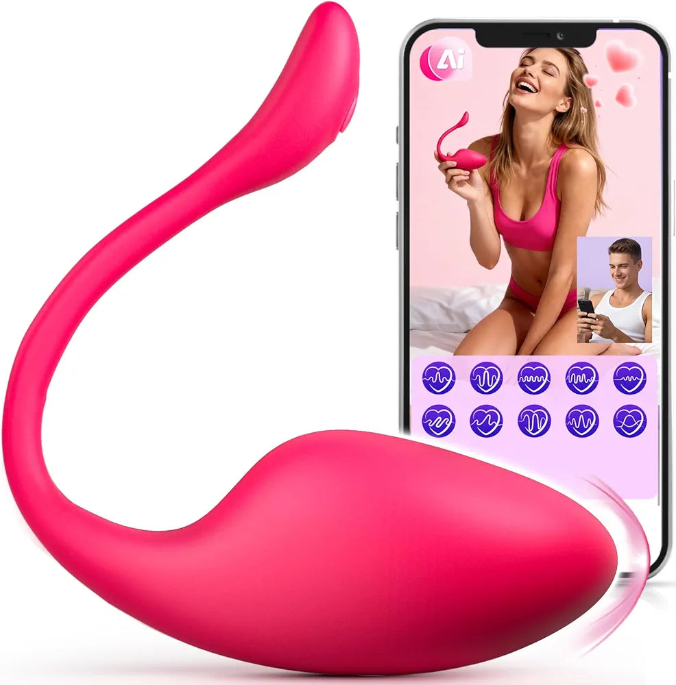 Rechargeable App-Controlled Wearable Vibrating Panty Dildo with 9 Modes for Couples