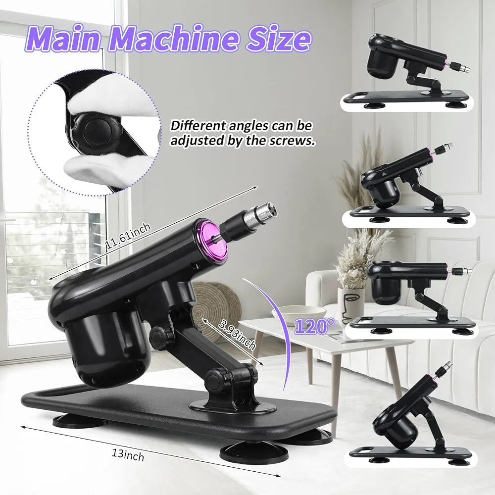 Automatic Thrusting Dildo Machine with Remote Control and 3XLR Attachments