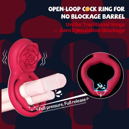 App-Controlled Dual-Stimulation Vibrating Penis Ring with Clitoral Massager