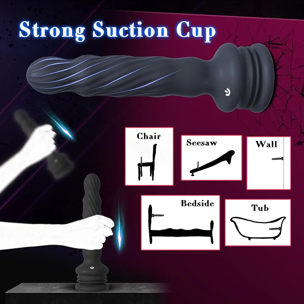 Remote-Controlled Rotating Prostate Massager with Suction Base and 7 Vibration Modes