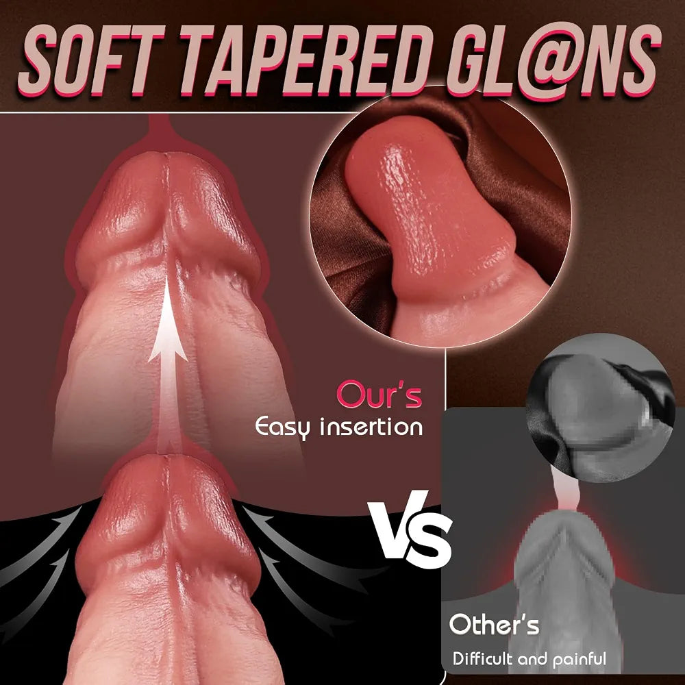 10.8-Inch Realistic Dual-Density Silicone Dildo with Strong Suction Cup and Curved Design