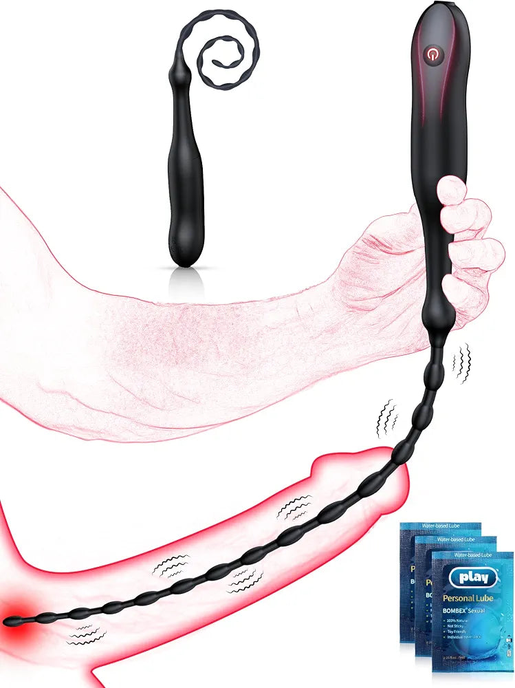 10.6-Inch Vibrating Urethral Sound and Penis Stimulator Plug for Men