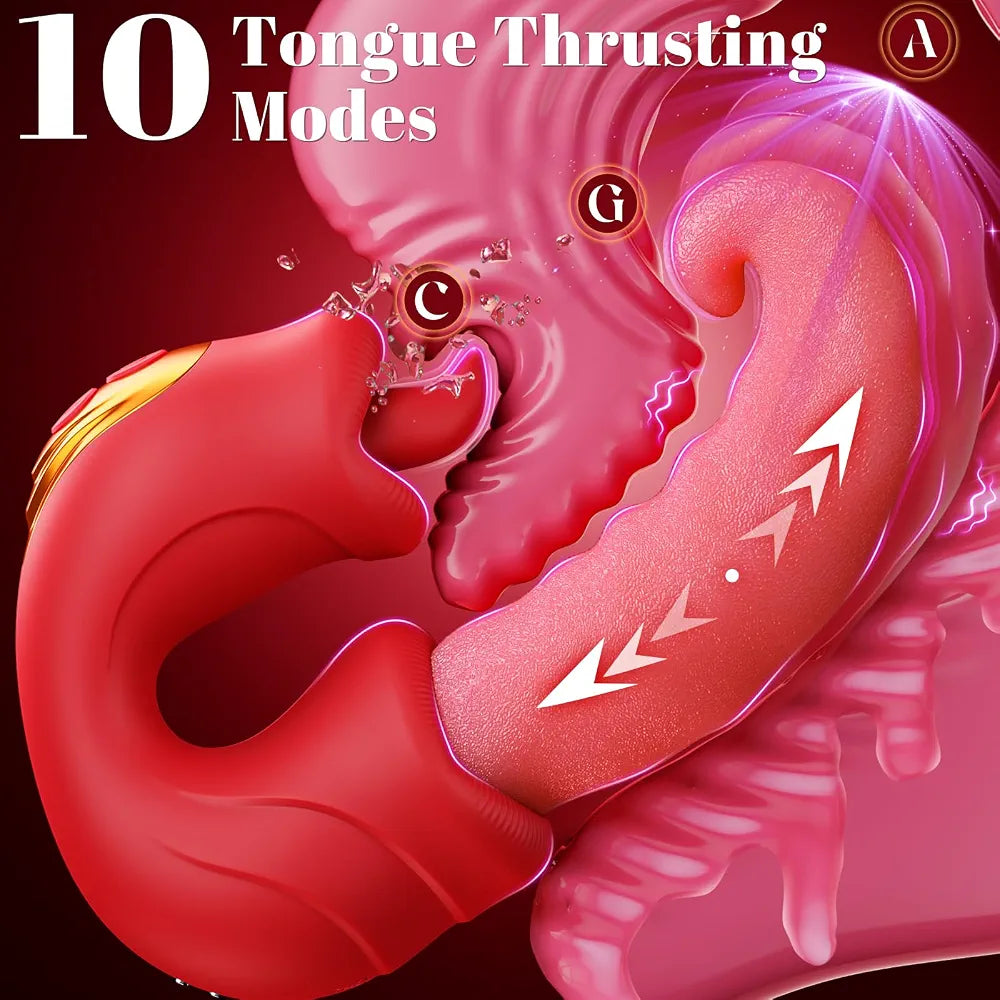 Toendi 10-Mode Thrusting and Licking G-Spot Vibrator for Women