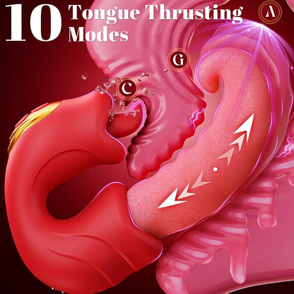 Toendi 10-Mode Thrusting and Licking G-Spot Vibrator for Women