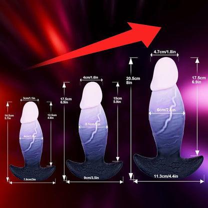 Silicone Fantasy Monster Anal Training Kit: 3-Piece Realistic Plug and Bead Set for Beginners and Advanced Users