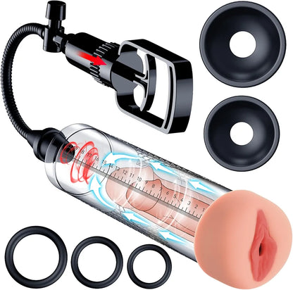 Penis Pump Sex Toys for Men - ACUMUM Manual Vacuum Penis Extender Male Sex Toys, Penis Pumps Penis Enlarger Adult Toys with Pocket Pussy, Penis Sleeve Cock Sexual Stimulation Device for Erection