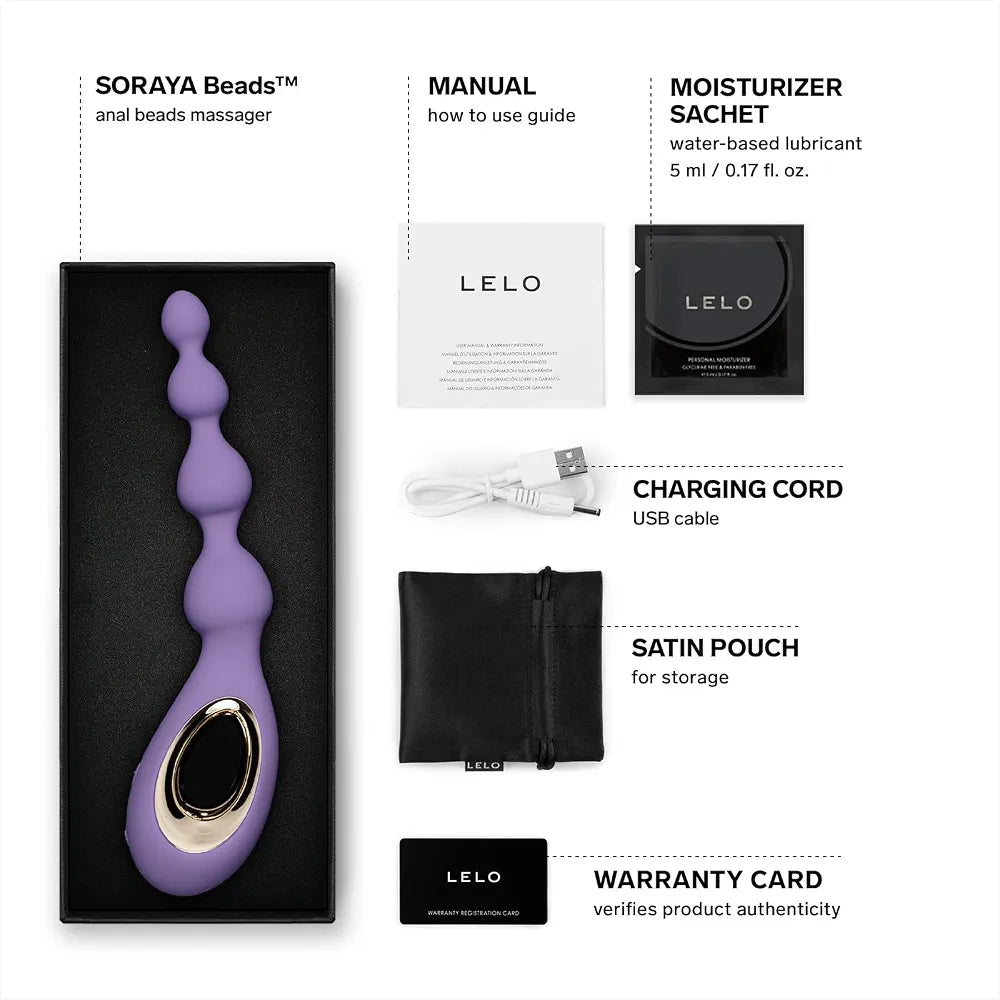 LELO Soraya Premium Vibrating Anal Beads with Bow-Motion Technology and 8 Vibration Modes