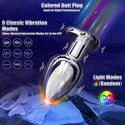 Illuminated Vibrating Anal Plug with LED Base for Enhanced Stimulation