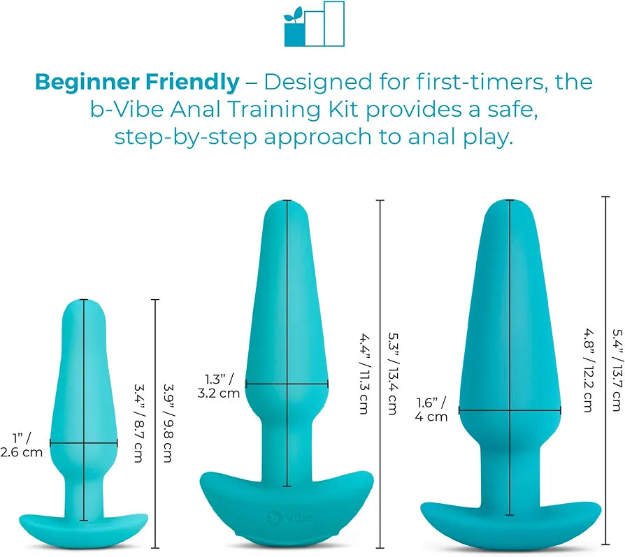 7-Piece Silicone Anal Training Plug Kit for Beginners - Blue