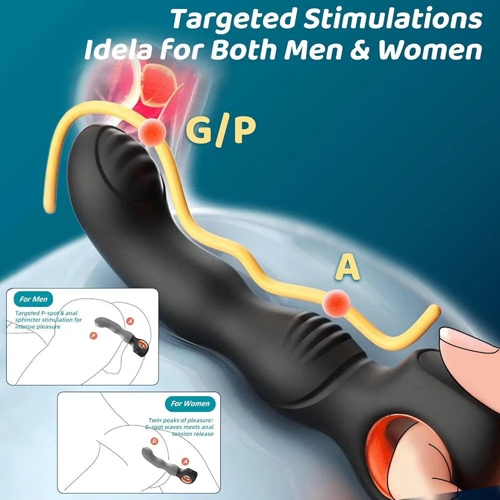 Cobulipo 10-Mode Vibrating Prostate Massager and Anal Plug with Hollow Ring for Targeted Stimulation