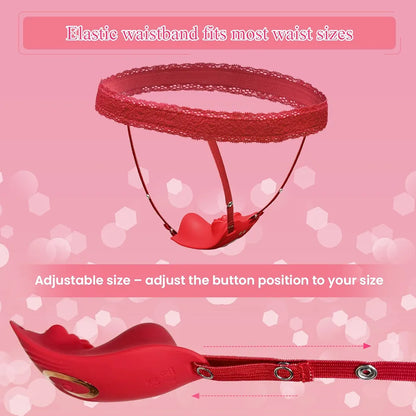 Wearable Remote Control Butterfly Vibrator for Women & Couples - Rose Clitoral Stimulator