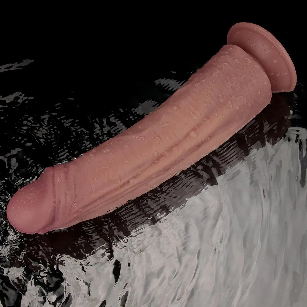 10.5" Realistic Vibrating Fantasy Dildo with Suction Cup and 10 Vibration Modes for G-Spot Stimulation