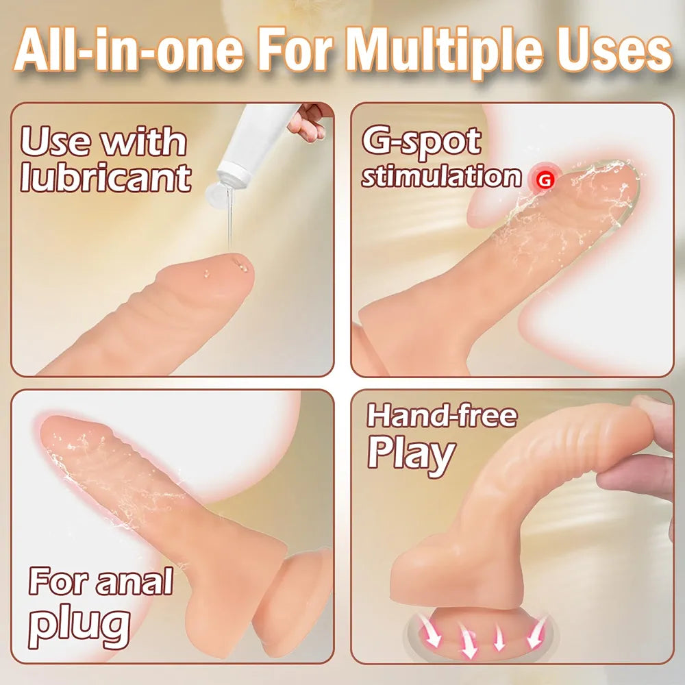 5.2-Inch Realistic Anal Dildo with Suction Cup - Beginner-Friendly Anal Training Plug for G-Spot Stimulation
