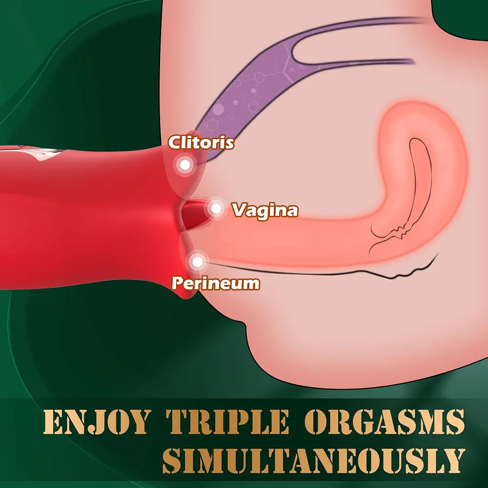 Rose-Shaped Clitoral Stimulator with 20 Vibration and Licking Modes