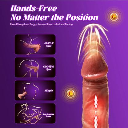 8.67-Inch Realistic Thrusting Silicone Dildo with 3 Pulsation and 5 Vibration Modes