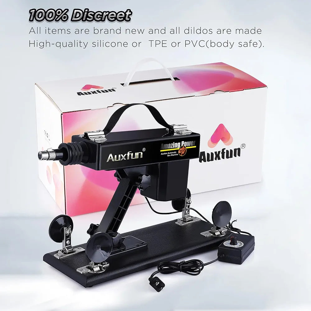 AUXFUN Automatic Thrusting Sex Machine with Bluetooth App Control and 6 Interchangeable Attachments