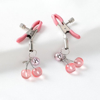 Adjustable Heart Charm Nipple Clamps for Couples - Non-Piercing Body Jewelry