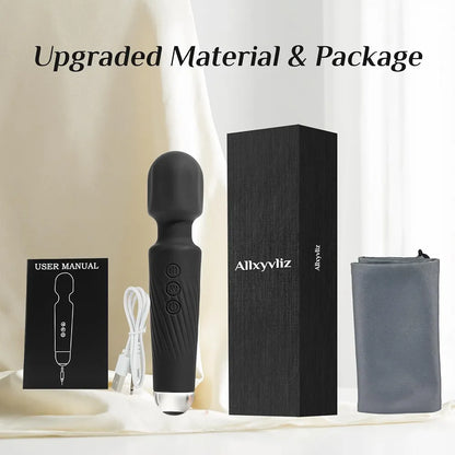 Rechargeable 20-Pattern Wand Massager with 8 Speeds for Clitoral Stimulation