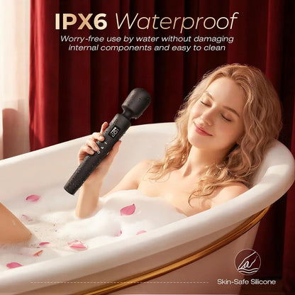 MOOLIGIRL Rechargeable App-Controlled Wand Massager with 3 Silicone Attachments