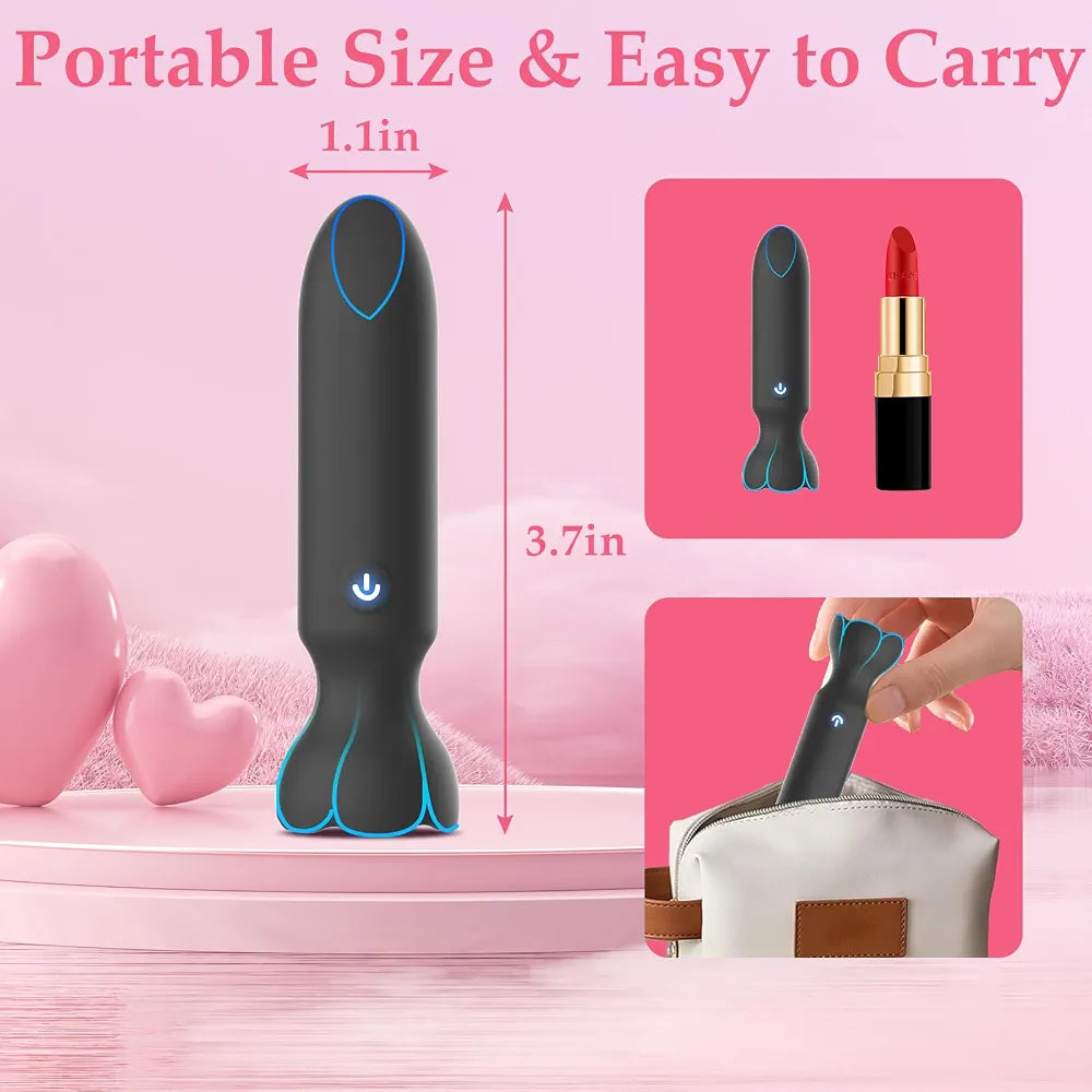 Discreet App-Controlled Mini Bullet Vibrator - 9 Modes, Lipstick-Style G-Spot & Clitoral Stimulator for Women & Couples