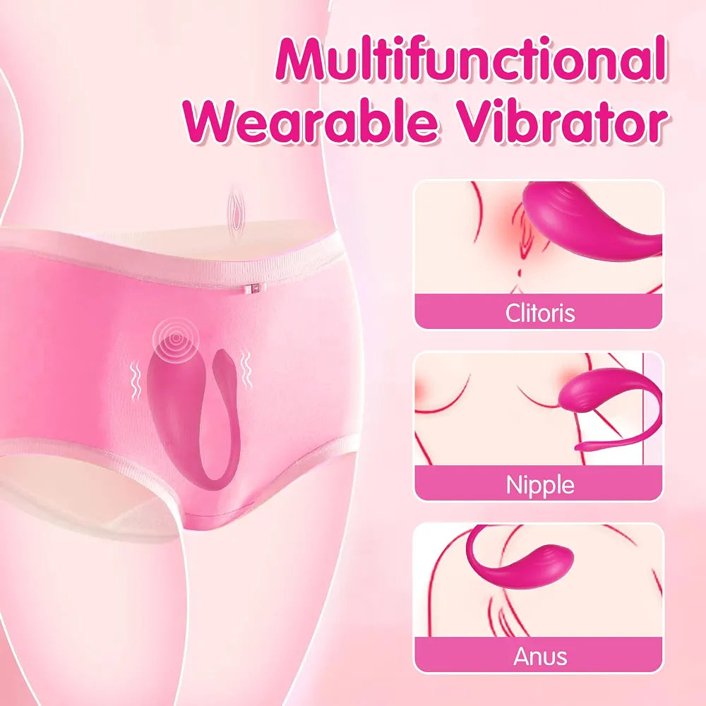 Wearable Bluetooth App-Controlled G-Spot Panty Vibrator for Couples