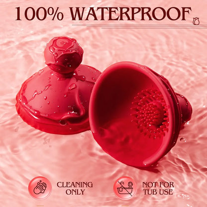 Dual-Pack Rose Nipple & Clitoral Stimulator with 10 Vibration Modes and 3 Interchangeable Heads