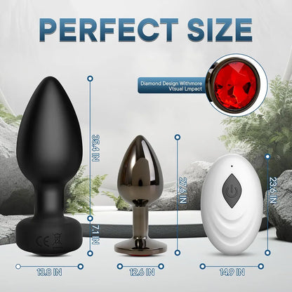 10-Mode Wireless Remote Controlled Anal Vibrator Set with Dual Prostate Massagers