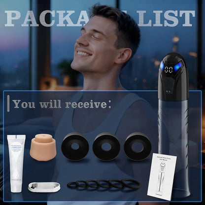 Electric Penis Pump Adult Sex Toys for Men Automatic Enlargers & Extend Pump for Men with 10 Erection Training Modes Male Masturbator Male Penis Pump Entender Pumps & Enlargers 