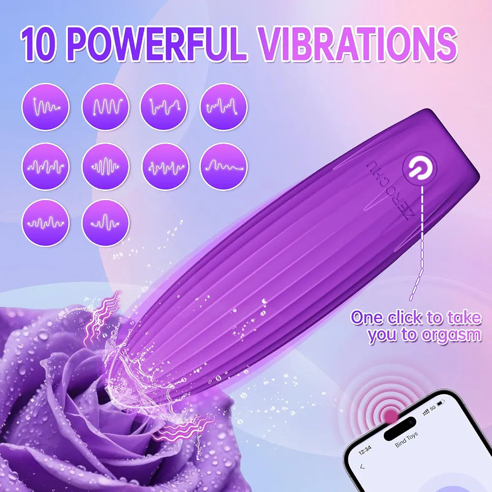 Premium Rechargeable Bullet Vibrator - Waterproof Silicone App-Controlled Clitoral & G-Spot Stimulator with 10 Vibration Modes