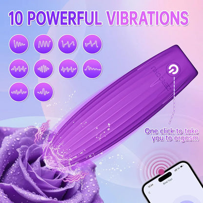Premium Rechargeable Bullet Vibrator - Waterproof Silicone App-Controlled Clitoral & G-Spot Stimulator with 10 Vibration Modes