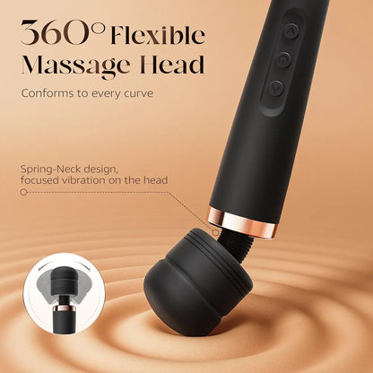 24-Mode Waterproof Cordless Wand Massager for Clitoral and Full-Body Stimulation