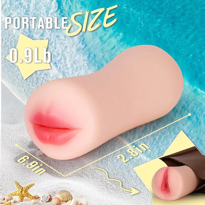 Realistic Silicone Male Masturbator Stroker - Soft Textured Pocket Sex Toy for Men