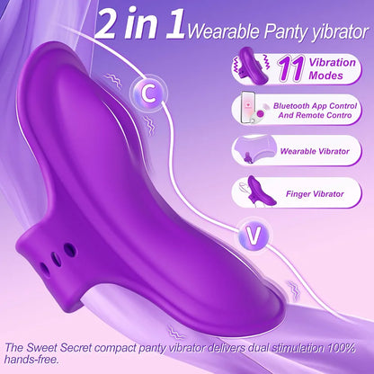 Remote-Controlled Wearable Panty Vibrator for Women and Couples - App-Enabled Clitoral and Vaginal Stimulator