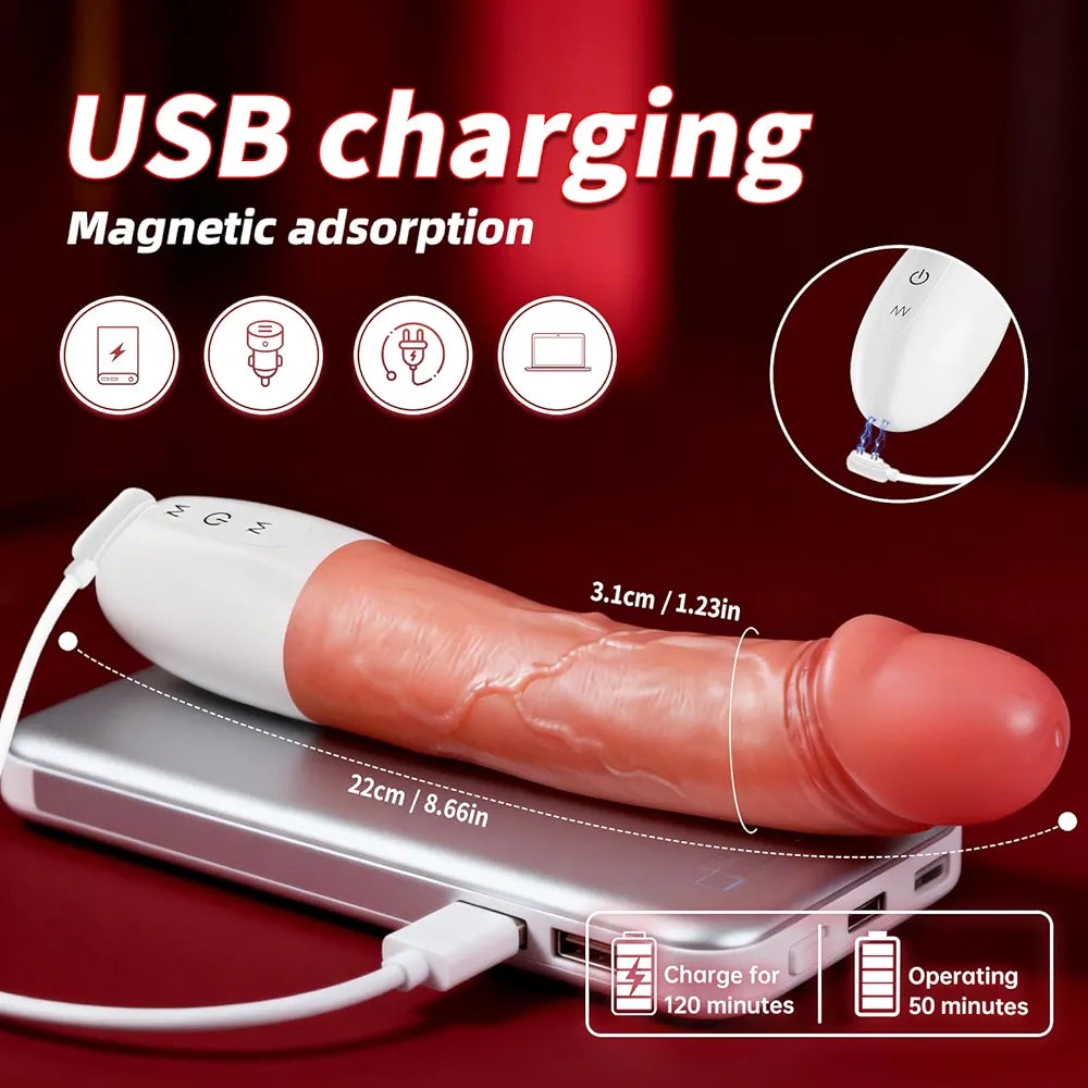 Silicone G-Spot Vibrator with Realistic Texture - 8.4 Inch