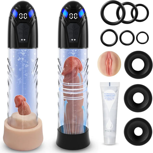 Electric Penis Pump Adult Sex Toys for Men Automatic Enlargers & Extend Pump for Men with 10 Erection Training Modes Male Masturbator Male Penis Pump Entender Pumps & Enlargers 