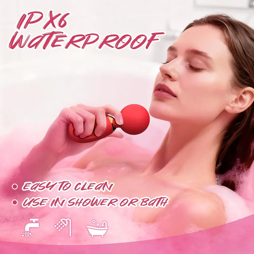 10-Mode Waterproof Mini Wand Massager for Clitoral Stimulation