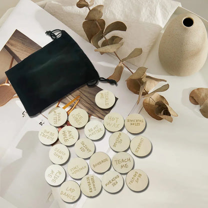 20-Piece Wooden Date Night Decision Tokens for Couples - Romantic & Playful Gift Set