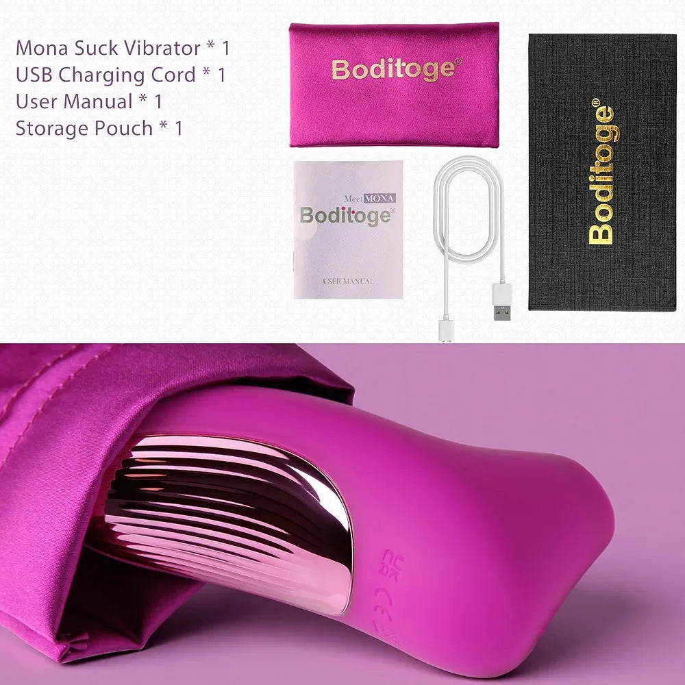 Rose Air-Pulse Clitoral Suction Vibrator with 10 Modes - Waterproof Oral Stimulator