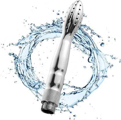 Premium Aluminum Handheld Shower Douche System - Anal and Vaginal Cleaning Kit with Velvet Carry Bag